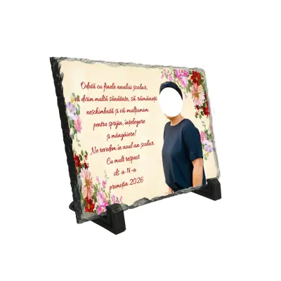 Doamna diriginta/profesoara, piatra ardezie personalizata, cu mesaj model, pap006